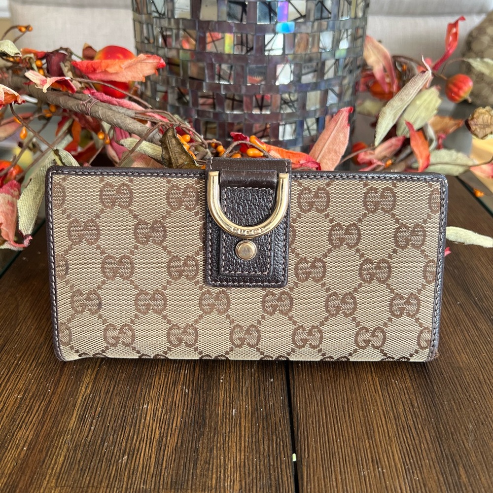 Gucci Abbey Long GG Canvas Beige Wallet